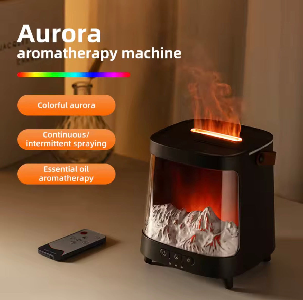 Diffuseur d’Arômes Aurora 200 ml — Lumière 6 Couleurs & Brumisation Silencieuse ✨🌈