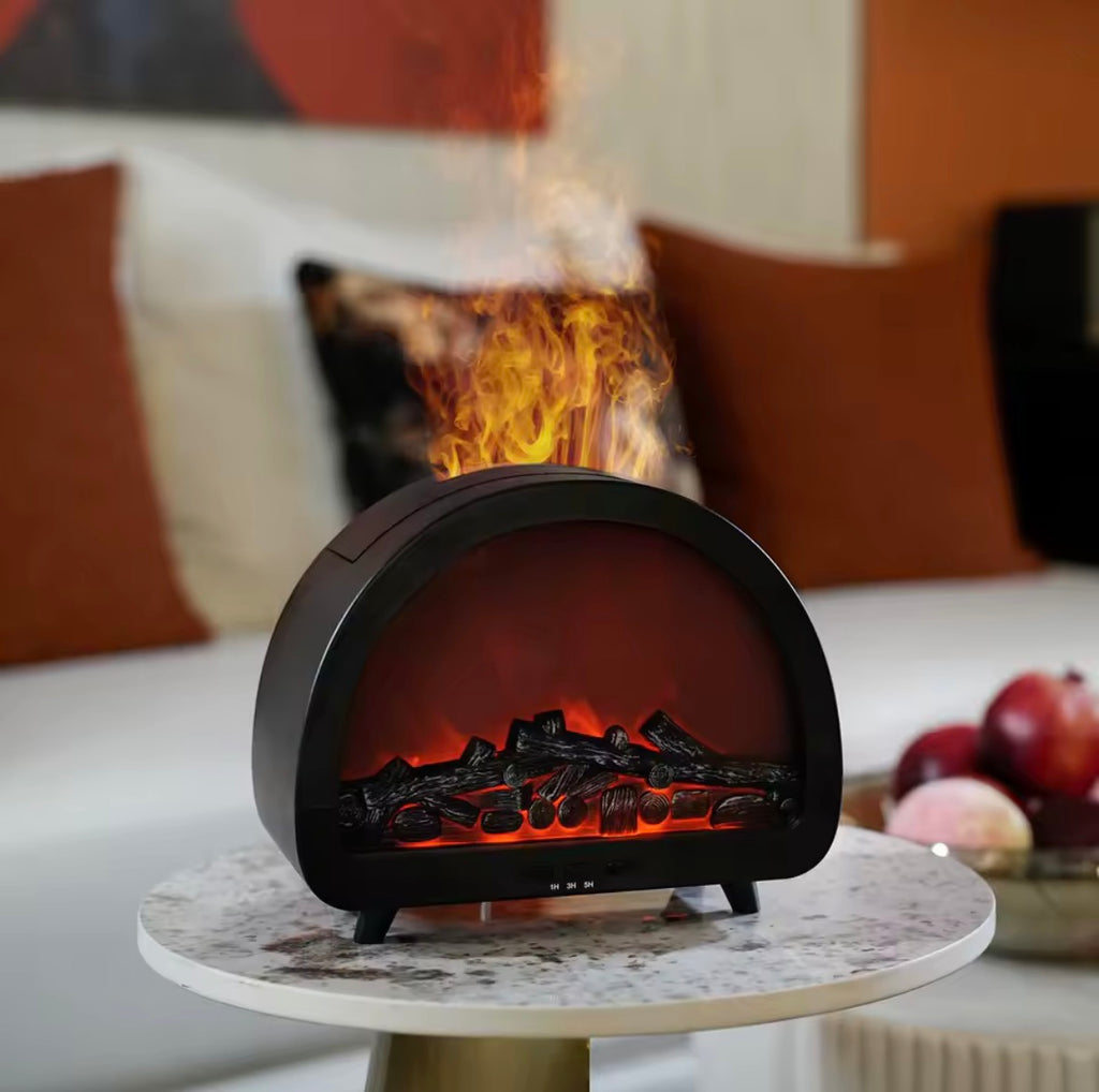 Diffuseur d’Arômes à Flamme – Effet Cheminée & Lumière Aurora ✨🔥