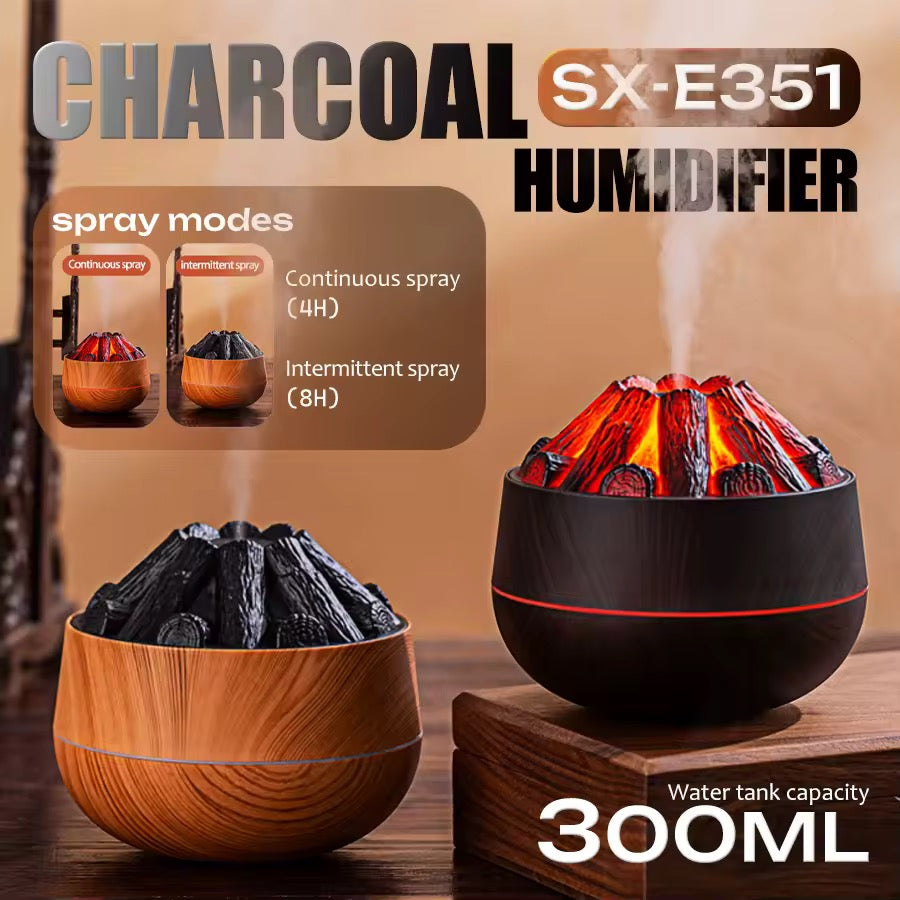 Humidificateur Flamme 300 ml – Diffuseur d’Huiles Essentielles & Veilleuse LED