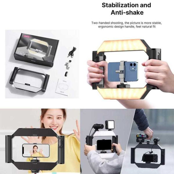 Neepho NP-L5 – Stabilisateur Smartphone avec Double Poignée & LED