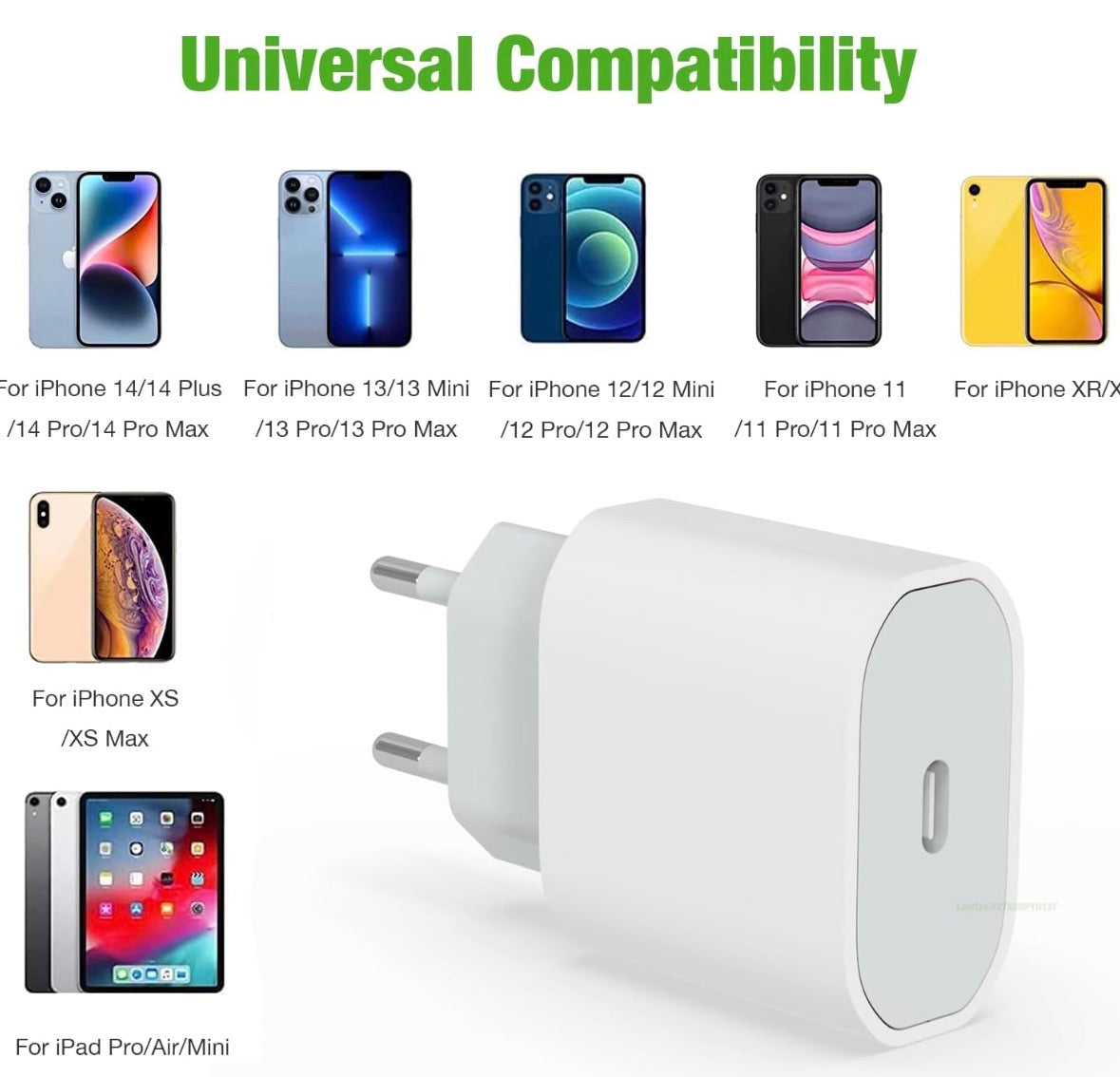 Chargeur iPhone PD 20W – Compatible Tous Modèles Récents